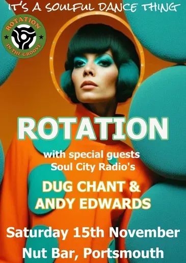 If your at a loose end for something to do this coming weekend then why not get down to the Nut Bar in Portsmouth for a fantastic night of quality music for the Vinyl Connoisseur's.
It's sure to be a Soulful Dance Thing with Andy Edwards &amp; Dug Chant