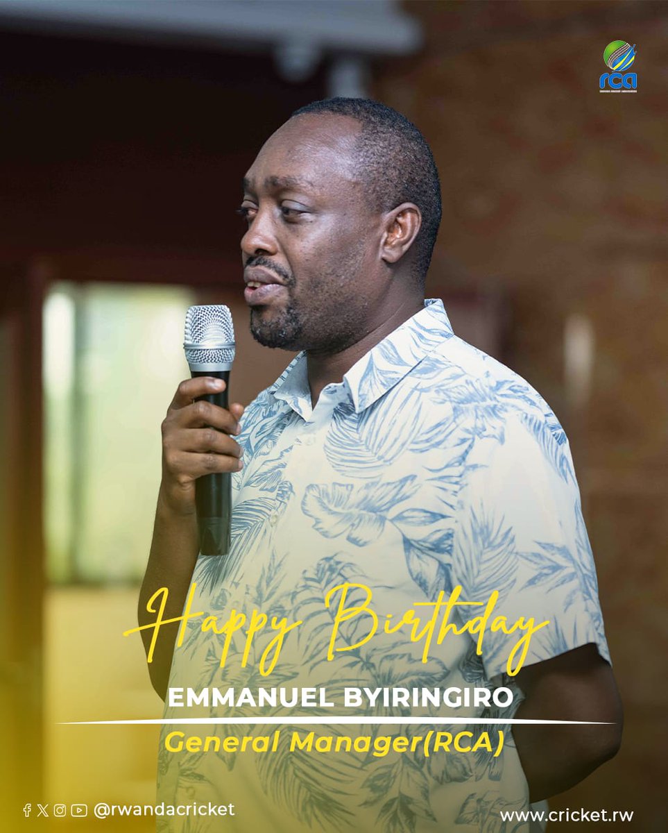 RwandaCricket's tweet image. Join us in wishing a Happy Birthday to our GM, Emmanuel Byiringiro 🎂
The only person who can handle cricket, chaos, and committees all in one day — and still smile.
#GrowingWithEveryStep #RwandaCricket