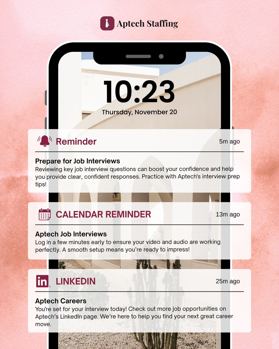 aptechstaffing's tweet image. Job interview coming up?✨ 
Boost your confidence with Aptech’s prep tips! 
Don’t forget to log in early for a smooth interview experience. 
🚀Check out more job opportunities on Aptech’s LinkedIn page! 

#JobInterviewTips #CareerGrowth #AptechStaffing #InterviewReady