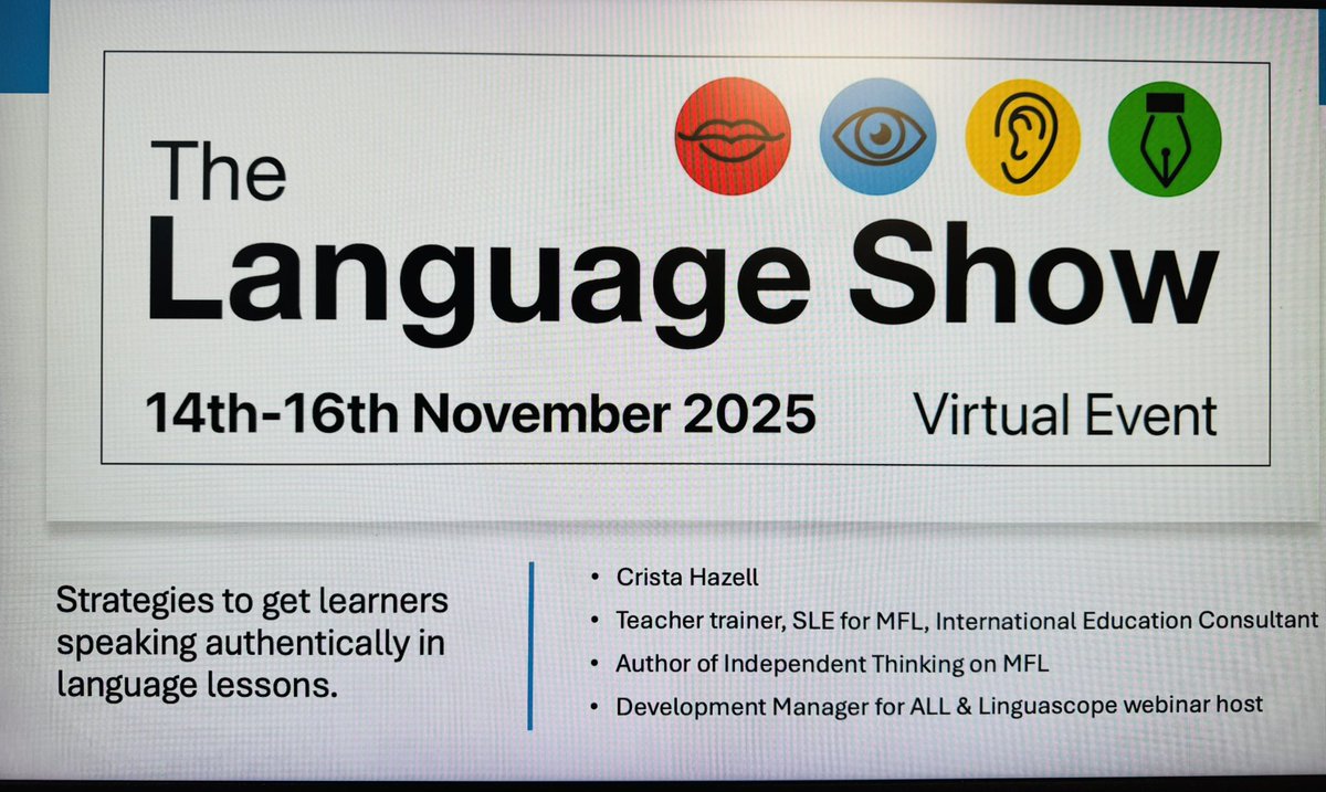 CristaHazell's tweet image. See you soon! #mfltwitterati #mflchat #langchat #eduinsta @thelanguageshow #woohoo #speaking #oracy #authenticspeaking #lovelanguages #languagesmatter