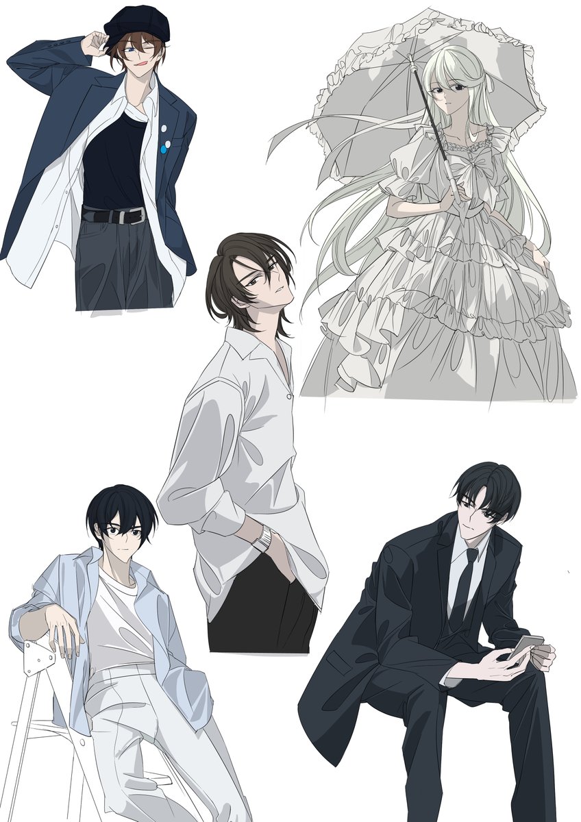 옷 주름 채색연습,이랑 나름 채색밀도? 연구도 겸사겸사..확실히  1도명암 연습하다보니 채색이 점점빨라지는거 같음🤔