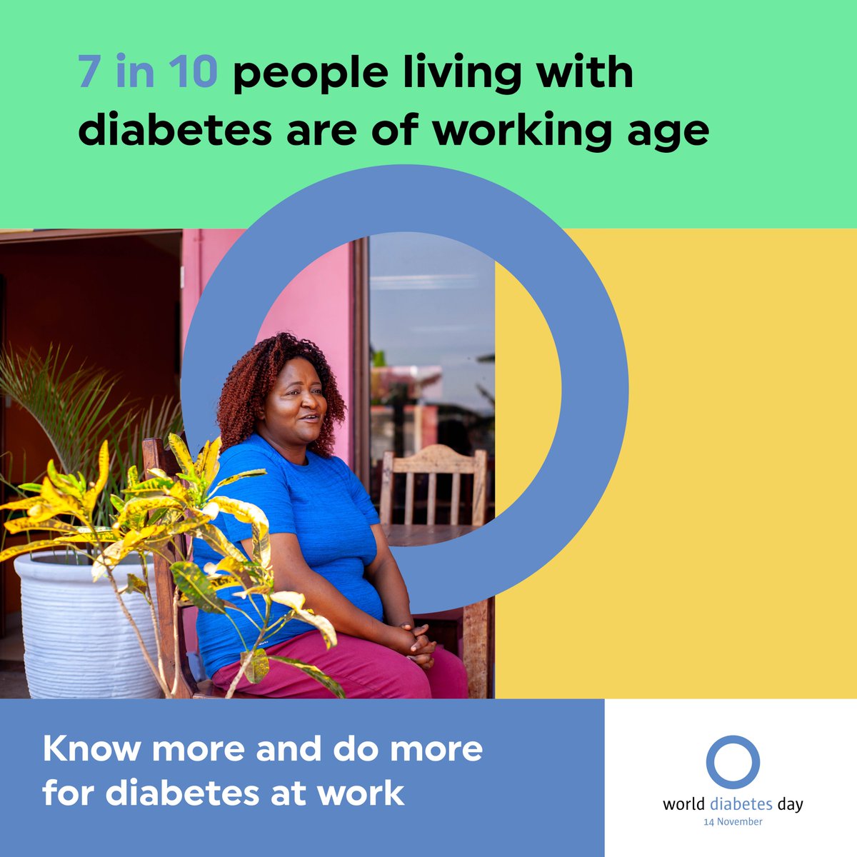 Today, November 14th, is World Diabetes Day!
With proper care and support for their overall health, people with diabetes can enjoy a better quality of life!
7 in 10 people living with diabetes are of working age.
For more information, visit worlddiabetesday.org. #DiabetesLife