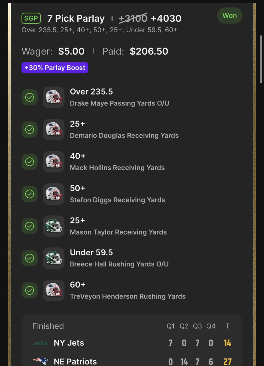 <a href="/DanGambleAI/">Dan’s AI Sports Picks</a> All because of your info, Dan!🔥🔥🔥