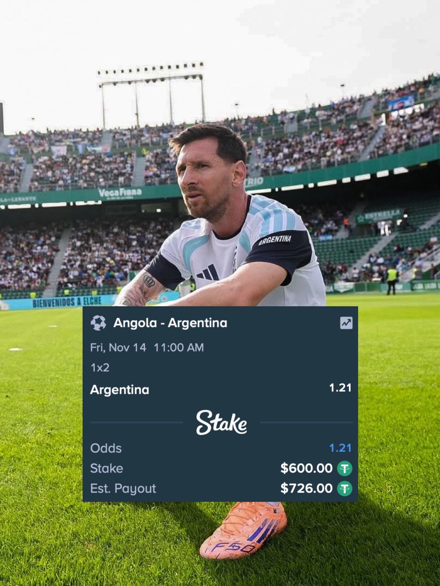 He is eyeing another small team😂 Easy Argentina win