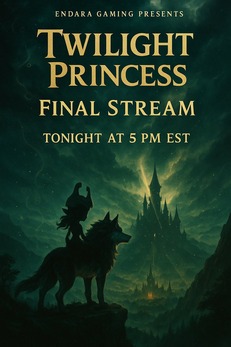PowerWordNerd1's tweet image. Twilight Princess – Final Stream! 🌙⚔️

This is it! The final chapter of Twilight Princess begins now. Let’s finish this adventure together! 🌟🐺👑 Live now!

Twitch.tv/Endara_gaming
