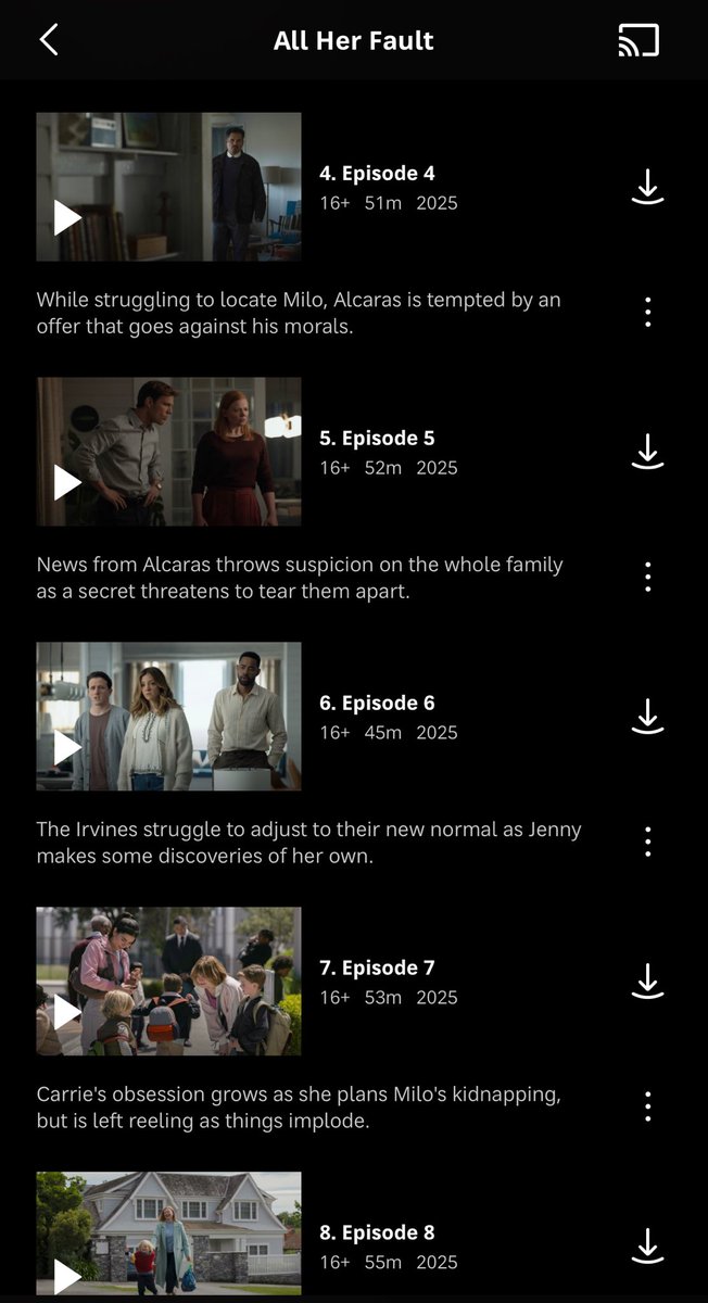 Ada series di HBO Max, judulnya All Her Fault.
Dari menit awal eps 1 udah intens karna langsung masuk ke konflik.
Ngikutin perjalanan seorang ibu yang anaknya diculik.
Bikin ikut nebak2 karna semua karakter mencurigakan.
Baru nonton 3 eps dan so far seru!

Ada yang ngikutin juga?