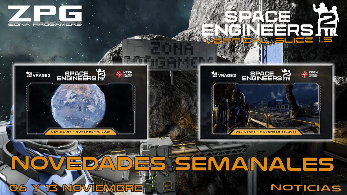 ZonaProGamers's tweet image. ➡️ Nuevo vídeo en el canal!!!
#SpaceEngineers2 🚀 Novedades Semanales (06 y 13 Noviembre) #Noticias #Español
🔗 youtu.be/KNx7O2uzV3s