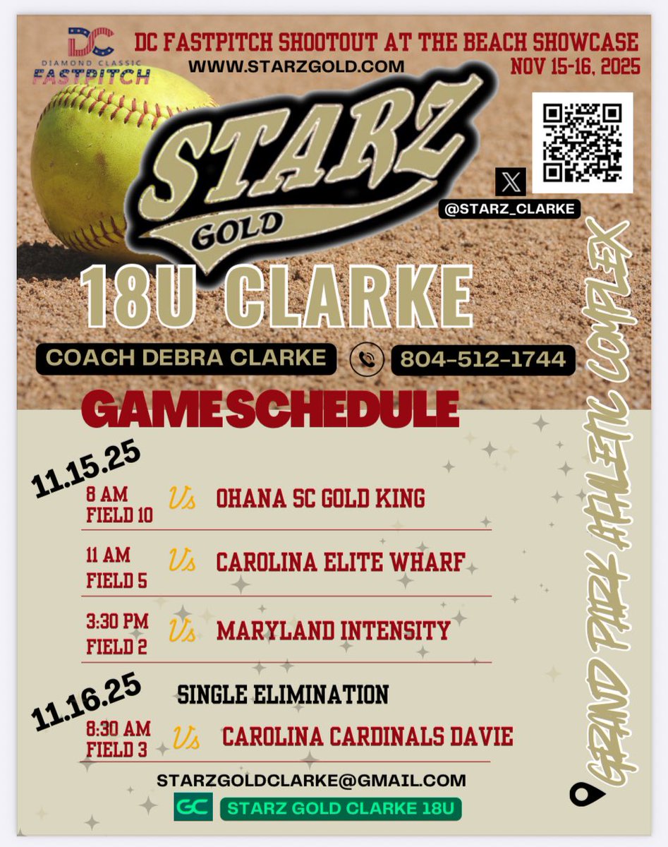Heading towards ☀️🏖️for a little 🥎 Follow us! <a href="/Starz_Clarke/">Starz Gold Clarke</a> <a href="/CNUSoftball/">CNU Softball- 2022 National Champions</a> <a href="/CoachKeithParr/">Keith Parr</a>