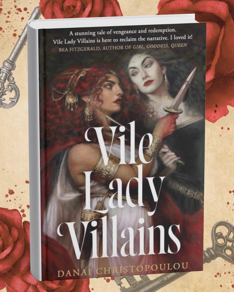 The cover for Danai’s book, VILE LADY VILLAINS illustrated by Audrey Benjaminsen