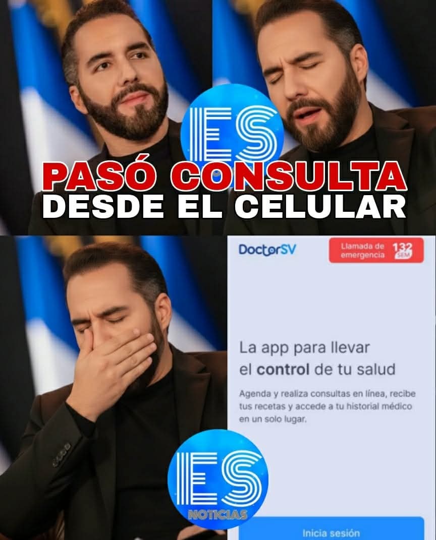 Poniendo como ejemplo de que él padece de estornudar frecuentemente y que también le da mocosera, el Presidente Bukele presentó el nuevo sistema de salud digital que está revolucionando El Salvador 💥

🩺 ¿En qué consiste?
DoctorSV te conecta con un médico en segundos desde tu