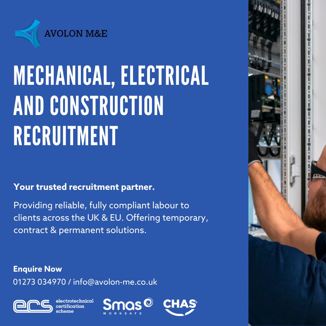 🤝 𝗧𝗿𝘂𝘀𝘁𝗲𝗱 𝗿𝗲𝗰𝗿𝘂𝗶𝘁𝗺𝗲𝗻𝘁 𝗽𝗮𝗿𝘁𝗻𝗲𝗿 🤝

Our teams work exclusively in the mechanical, electrical and construction sectors, sourcing competent, reliable and qualified labour according to our clients' specific requirements.

#WeAreAvolon