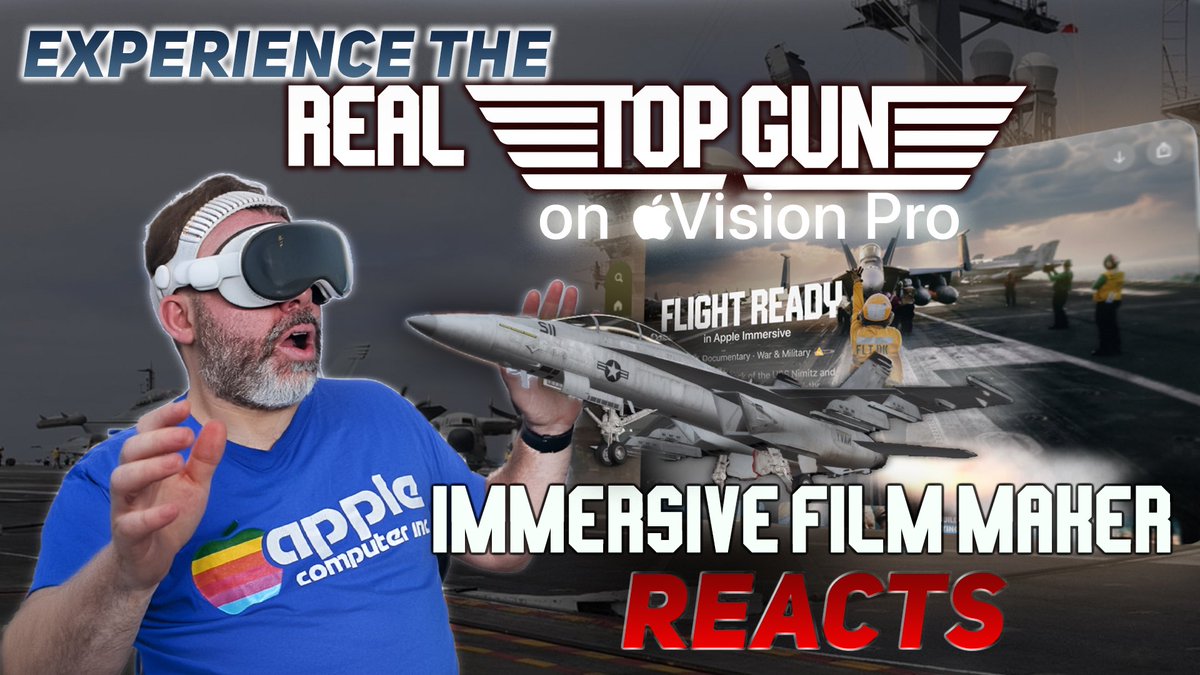 NEW VIDEO … Immersive Film Maker Reacts to FLIGHT READY Apple Immersive Video. Full reaction is now live on YouTube

youtu.be/DoIl_KzGsHY?si…

#applevisionpro #topgun #fighterjets