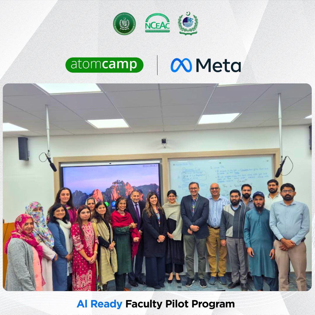 atomcamp's tweet image. Our Co-founder &amp;amp; AI Strategist, @navift and our CEO &amp;amp; Co-founder, Fizza Amjad, visited the AI-Ready Faculty Program yesterday.

They engaged with university faculty and academic leaders to discuss the program’s progress, quality, and impact. The conversations also opened doors…