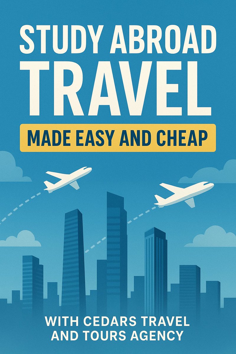 Cedars_travels's tweet image. Studying abroad shouldn’t be complicated or expensive.
We’re making your travel process easier, cheaper, and stress-free.
Get readyour Study Abroad Travel E-Book drops soon! ✈️📘”

#StudyAbroad #StudyAbroadGuide #TravelMadeEasy #InternationalStudents #NaijaStudents #StudyInCanada
