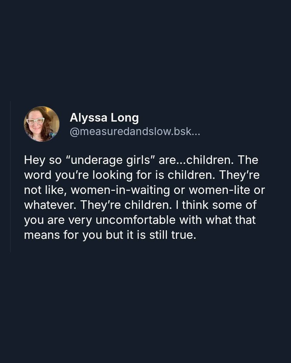 Miss_Calamity's tweet photo. Sad that this needs to be said.
You grown men chasing the barely legal shit are gross too. Unfollow me if you don’t like my opinions. I won’t argue with you. https://t.co/GNd77LTiry