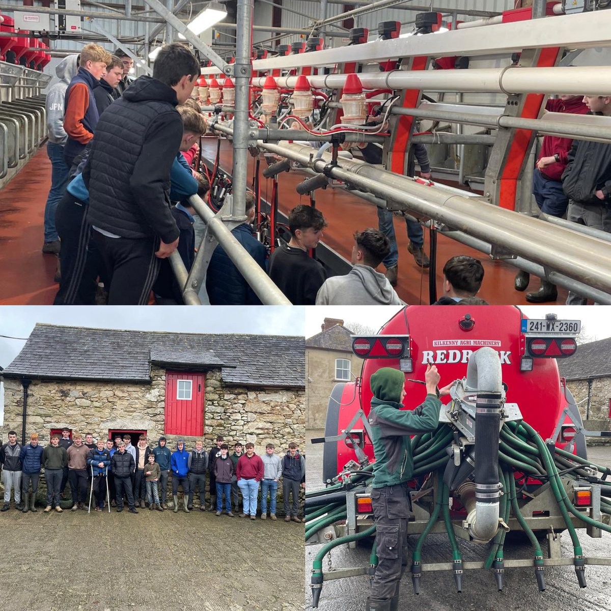 GCC_NewRoss's tweet image. Science Week farm walk with 5th &amp;amp; 6th Year Ag Science groups! 🌾
Thanks to James Furlong for the fantastic visit - from lime kilns to dairy parlours, grassland reseeding to slurry-spreading safety, the boys learned so much from their peers. A brilliant day! 🚜✨#Scienceweek2025