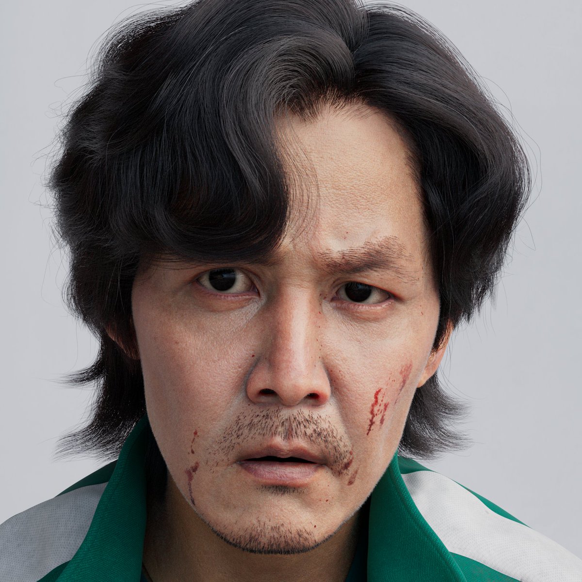 hrtk_mrn's tweet image. これで完成にします。
イカゲームのソンギフンを３Dで作りました！

#SquidGame #leejungjae