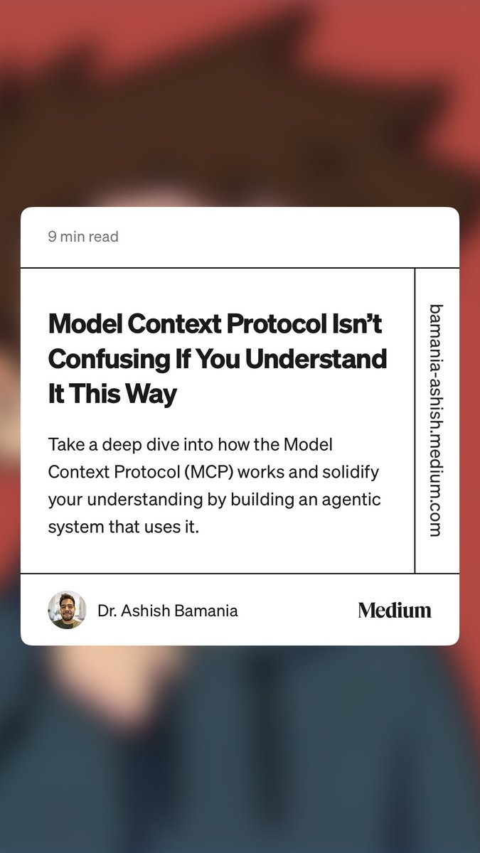 HWillert's tweet image. #ModelContextProtocol Isn’t Confusing If You Understand It This Way by Dr. Ashish Bamania levelup.gitconnected.com/model-context-…