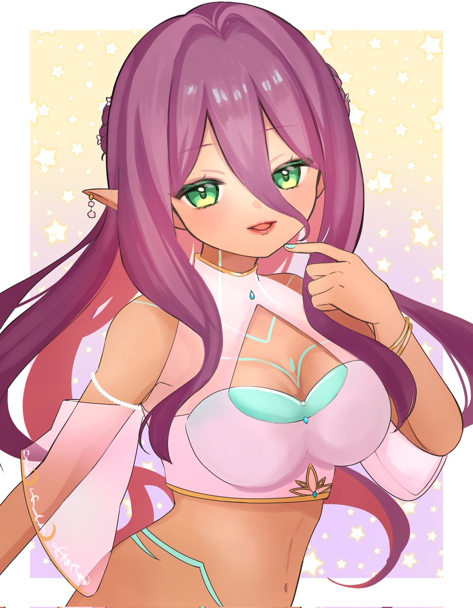 Cute af <a href="/LanariaVT/">Lanaria 🌸🐟 || Siren VTuber || Debut Soon™</a> art 💜 

Shes like "steam machine? But i already have a coffee maker"

Drawn by the immaculate @/vanpguma thank you 🙏 #LanARTia