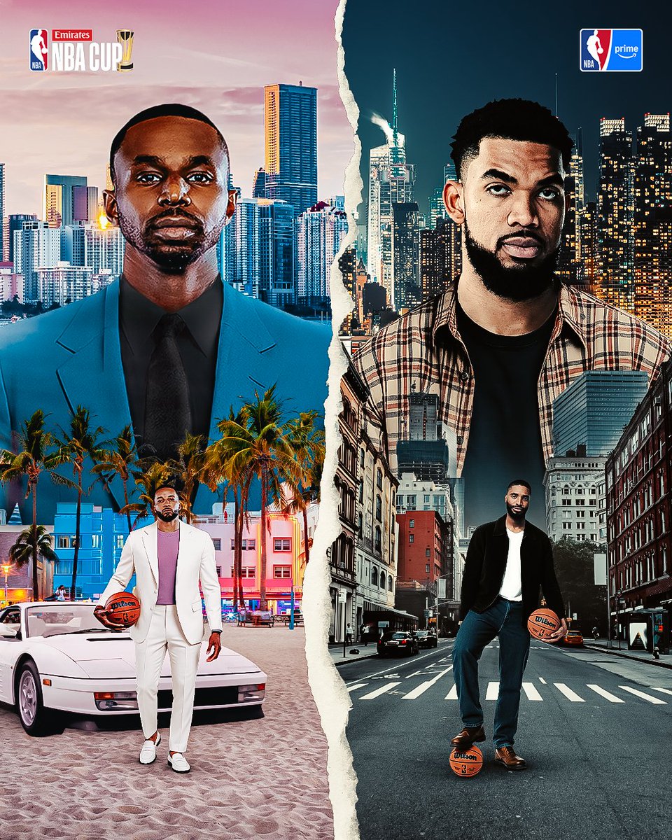 NBAonPrime's tweet image. South Beach meets New York 🔥

Don&apos;t miss Heat vs. Knicks in an Emirates NBA Cup battle tonight on @PrimeVideo. Coverage starts at 6:30 PM ET 🍿