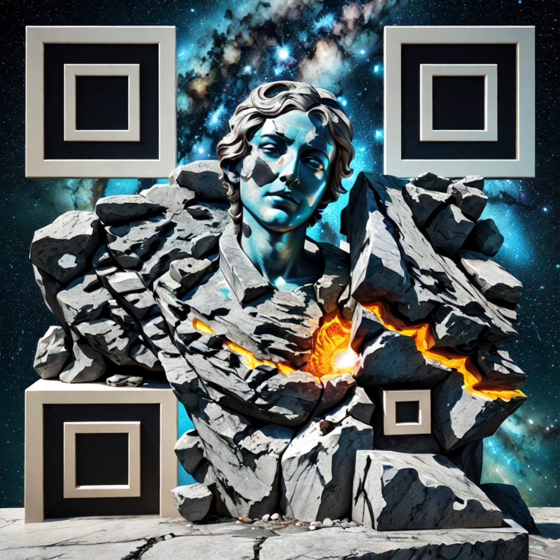 Galaxy QR code statue #galaxy #statue #art #qrcode