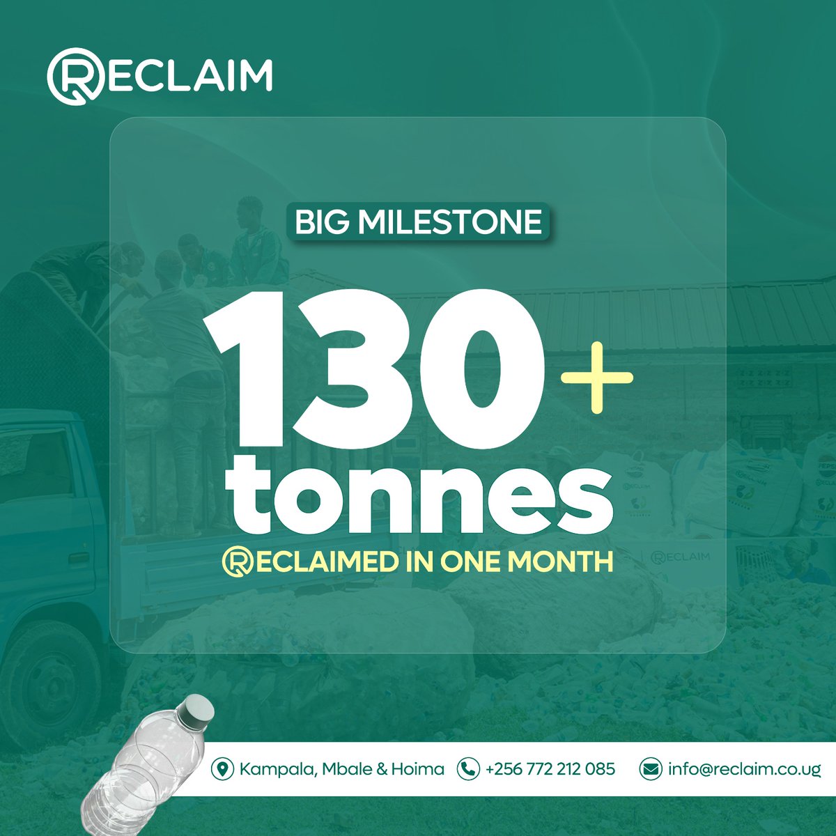 Milestone alert! 
We did it — 130+ tonnes of plastic bottles recycled.

A huge thank you to our partners, team, and community for making this possible. Together, we’re turning plastic waste into value.  
#PlasticRecycling