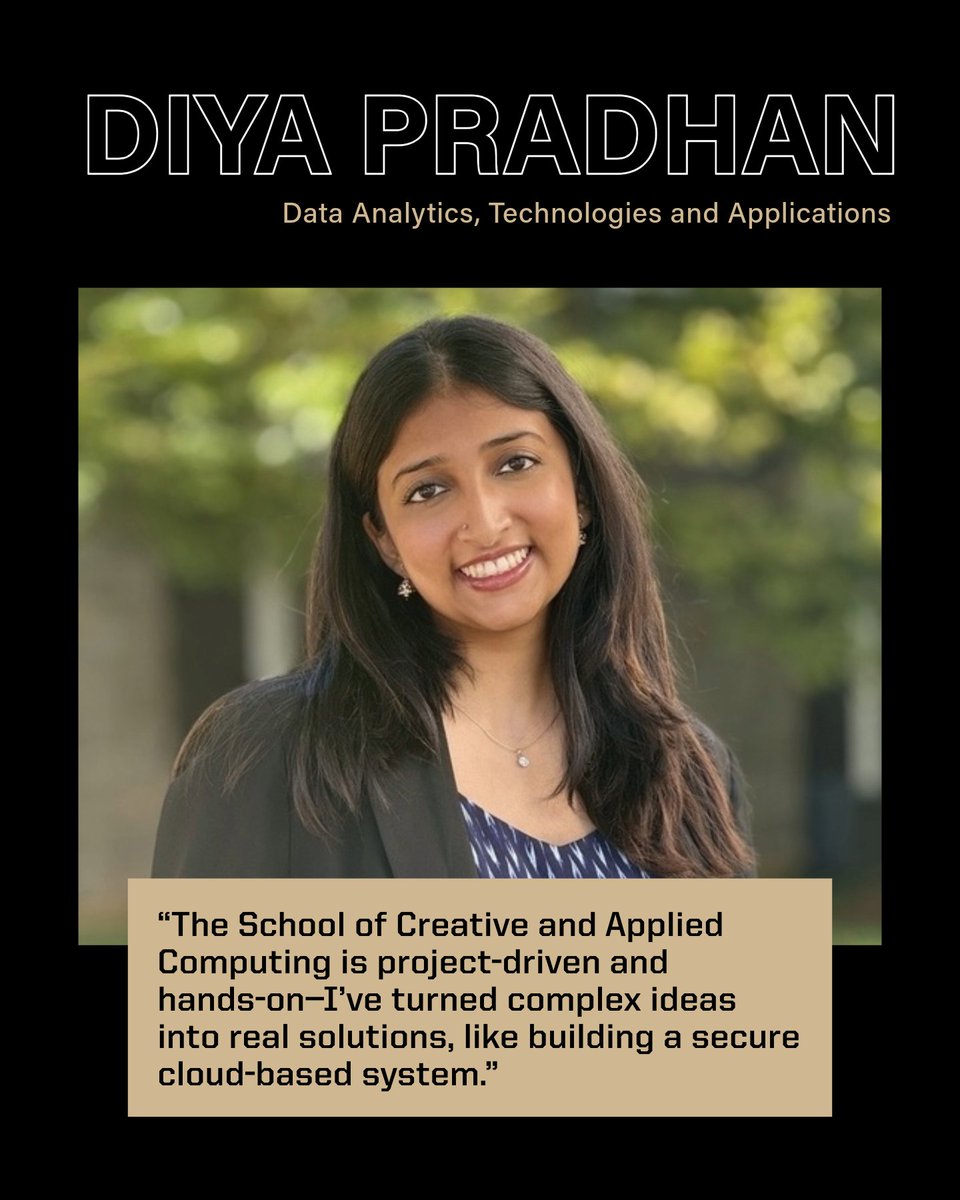 TechPurdue's tweet image. Meet Diya Pradhan, a Presidential Scholar here at Purdue Polytechnic who&apos;s here to tell you all about her major within the School of Applied and Creative Computing: polytechnic.purdue.edu/newsroom/get-k…