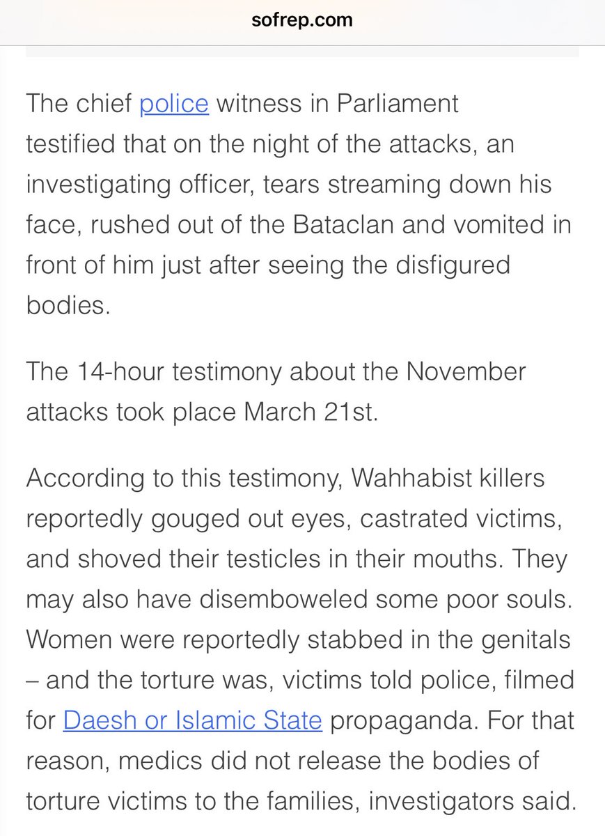 The French government suppressed what was done on the 2nd floor of Bataclan 

French men and women were targeted and tortured for several hours