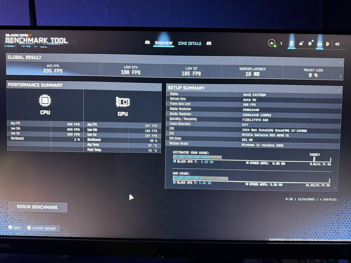 Jeff_Fifer's tweet image. If anyone needs a PC Optimization, no other decision than @LookItsAllSkill @AllSkillsWorker, guys did gods work on my 4070ti + i7 137000K. 164fps➡️235 fps. 🐐 #PcOptimization #Bo7 #PC #fps aka @FiFeR_x_