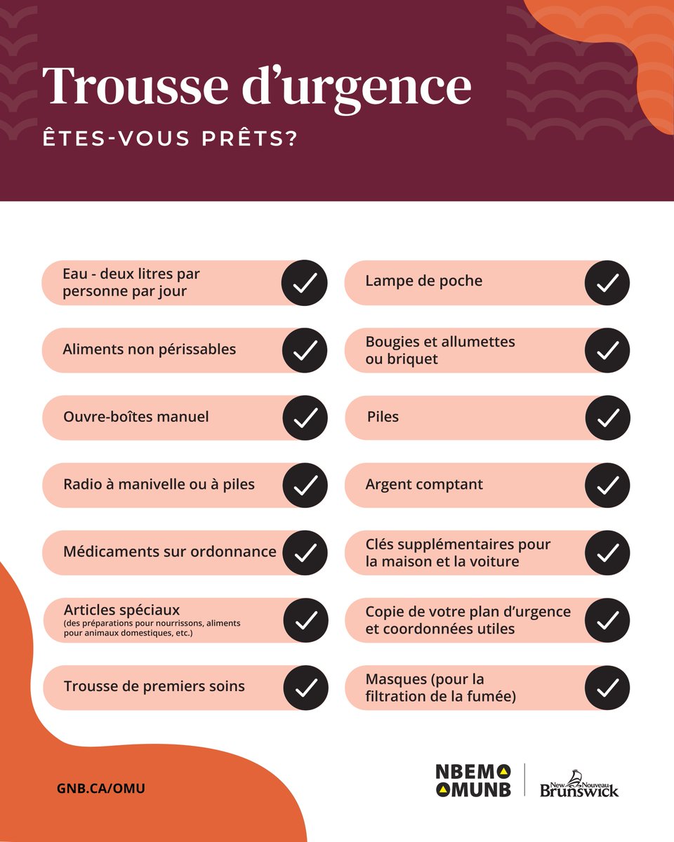 Soyez prêts pour les tempêtes en ayant un plan d'urgence pour votre ménage. Créez une trousse d'urgence qui comprend des articles essentiels comme de l'eau, de la nourriture, des lampes de poche et des radios à manivelle ou à piles, ainsi que des médicaments.