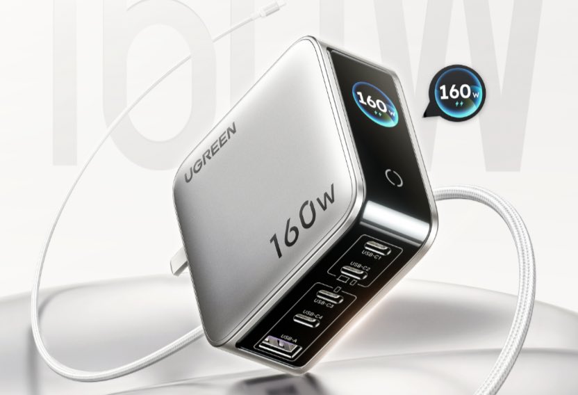 AeroBlade_IN's tweet image. Get ready! 🥳

The UGREEN 160W GaN Charger (5 Ports) goes live tomorrow ⚡

160W peak power | GaN efficiency | Multi-device fast charging 🔋

Price teaser: ₹6,XX9/- — guess it right!

Exclusively at 🔗 aeroblade.in 
#UGREEN #GaN #TechDrop #ChargingHub #AerobladeIndia