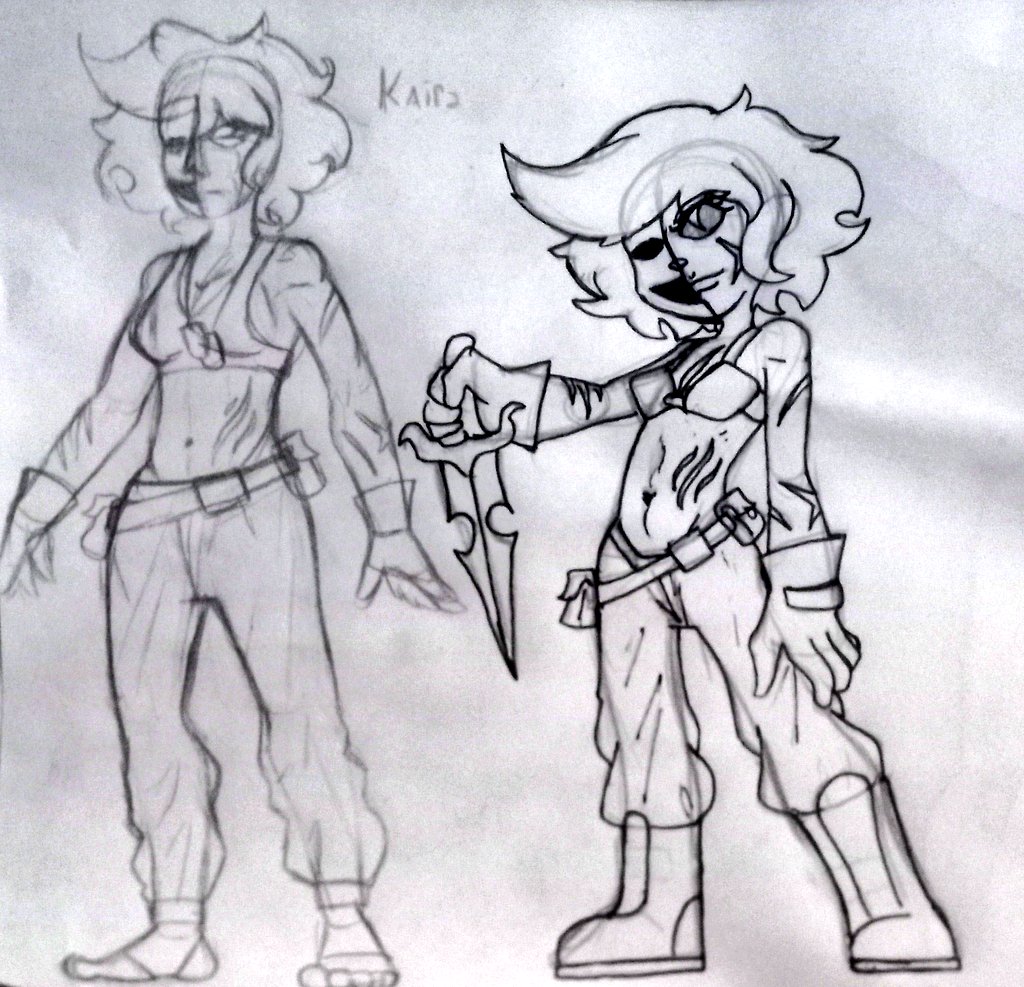 <a href="/JackoFell/">Jacko 🌼</a> Rediseño de las hermanas Kaila y Kaira.

Parte de su diseño es tener las cicatrices.

Kaila es la de la foto de la izquierda, tiene una vestimenta mas cuidada, mas elegante que el de su hermana.

Kaira es la de la derecha, ella tiene una vestimenta "mas comoda" para  luchar mejor