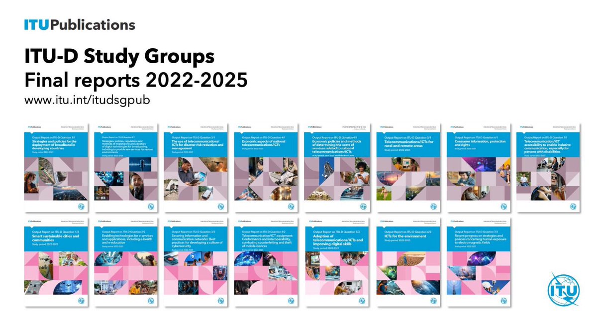 ITUBDTDirector's tweet image. The @ITUDevelopment Study Group Final Reports (2022–2025) offer practical insights and use cases to help policymakers drive inclusive digital transformation and meaningful connectivity for all.
👉 itu.int/itudsgpub2025