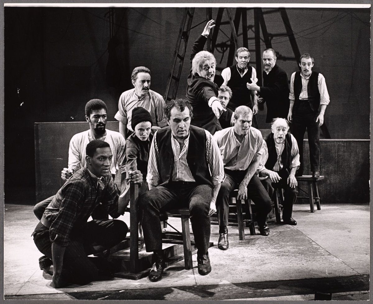 nypl's tweet image. On this day, nearly 175 years ago, ‘Moby Dick’ was first published in the United States. Since then, it’s been adapted numerous times, including on stage. This photo from #NYPLDigitalCollections shows the ensemble cast of ‘Moby Dick’ on Broadway back in 1962.