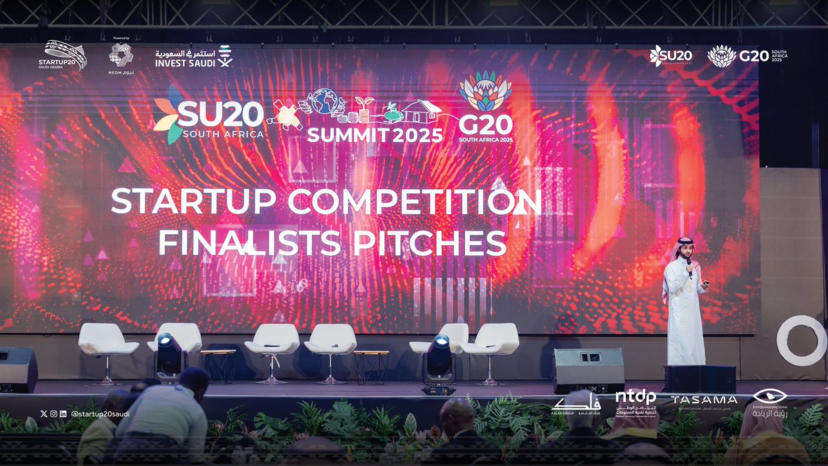 startup20saudi's tweet image. خلال اليوم الأول لقمة الشركات الناشئة لمجموعة العشرين في جنوب أفريقيا، تم ترشيح مشروع د. محمد الشيخ  "نت زيرو" ضمن فئة التقنيات المستدامة لجوائز قمة الشركات الناشئة لمجموعة العشرين. حيث استعرض د.محمد الشيخ حلول المشروع الرائدة في قطاع الاستدامة والتكنولوجيا البيئية، مقدمًا رؤية…