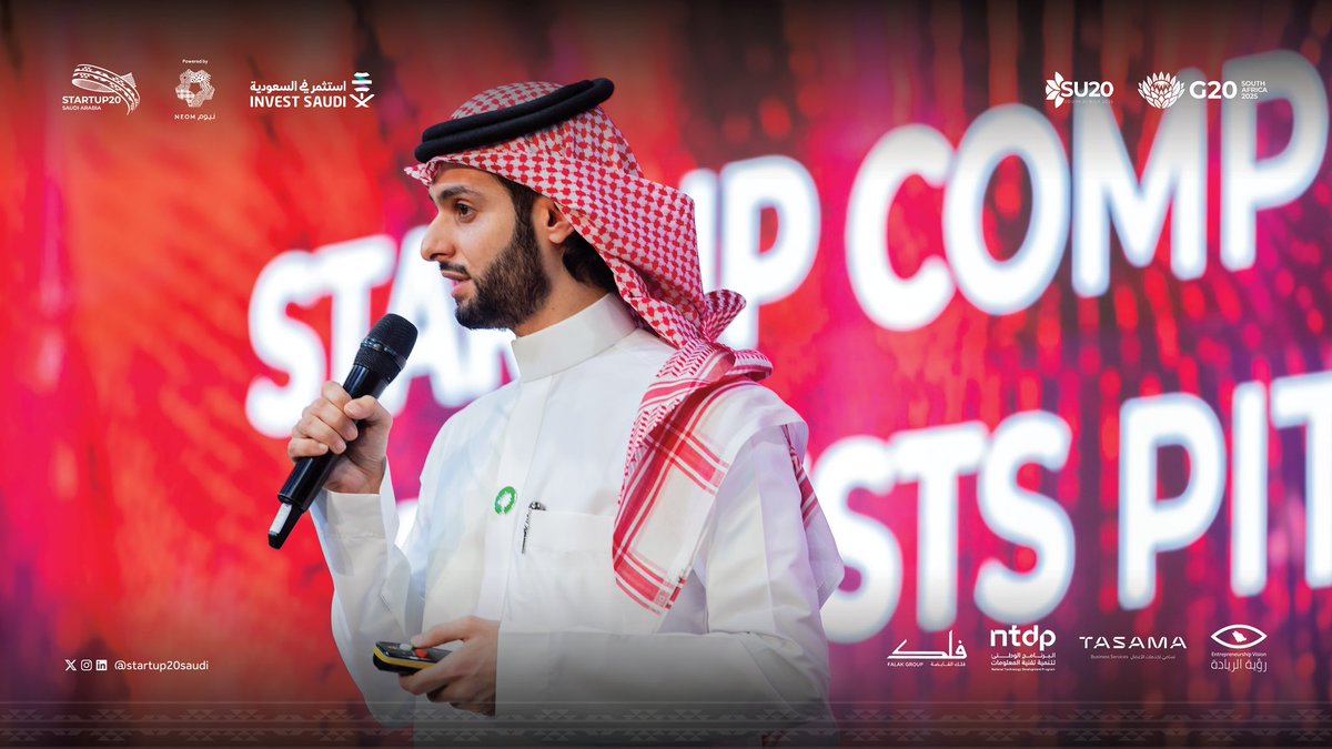 startup20saudi's tweet image. خلال اليوم الأول لقمة الشركات الناشئة لمجموعة العشرين في جنوب أفريقيا، تم ترشيح مشروع د. محمد الشيخ  "نت زيرو" ضمن فئة التقنيات المستدامة لجوائز قمة الشركات الناشئة لمجموعة العشرين. حيث استعرض د.محمد الشيخ حلول المشروع الرائدة في قطاع الاستدامة والتكنولوجيا البيئية، مقدمًا رؤية…
