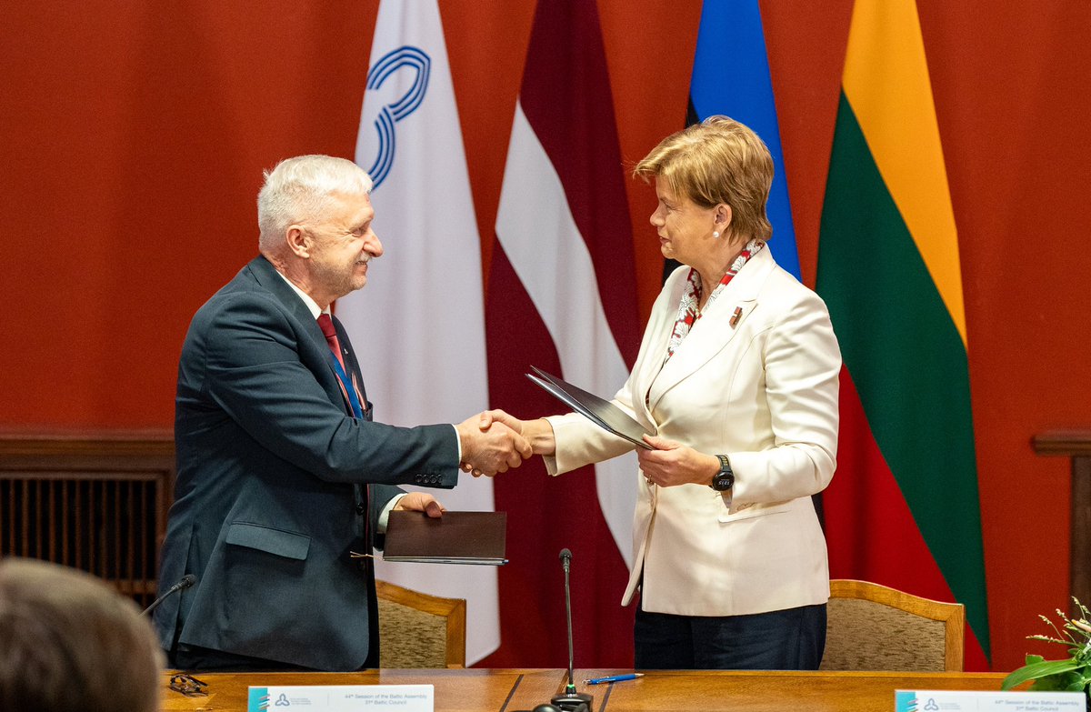 AssemblyBaltic's tweet image. 🤝Today, the Joint Statement of the 31st Baltic Council was signed, showcasing that the Baltic States prioritise their unity with each other!

Photos: Ieva Ābele and Reinis Inkēns

#balticstates #balticassembly #BCM