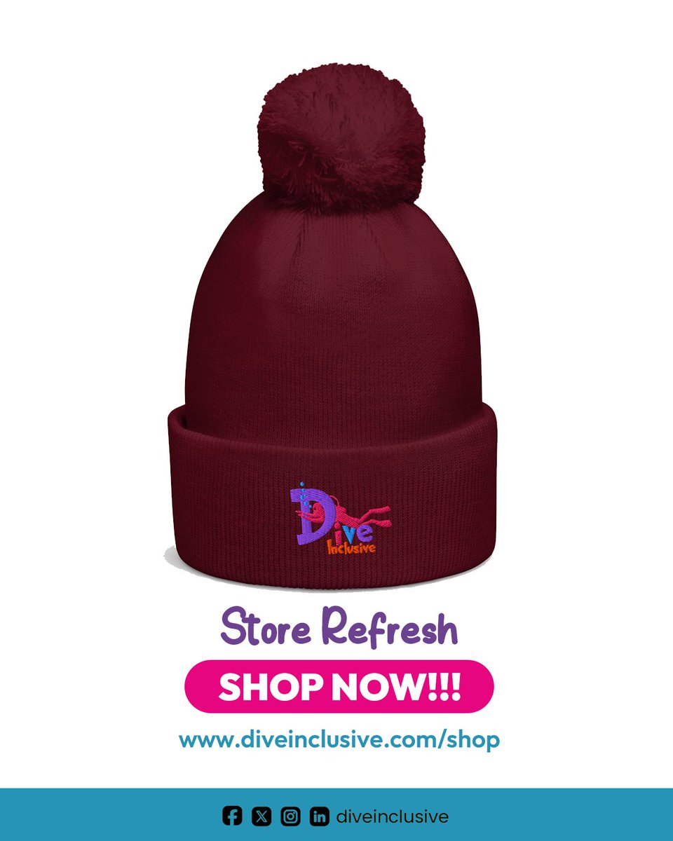 DiveInclusive's tweet image. Stay warm. 
Look fresh. 
Support the mission. ❄️💙

Our winter merch is live, every purchase helps a young diver build confidence.

Shop today diveinclusive.com/shop

#diveinclusive  #wintermerch #shopforacause  #winterready #nonprofit #impact