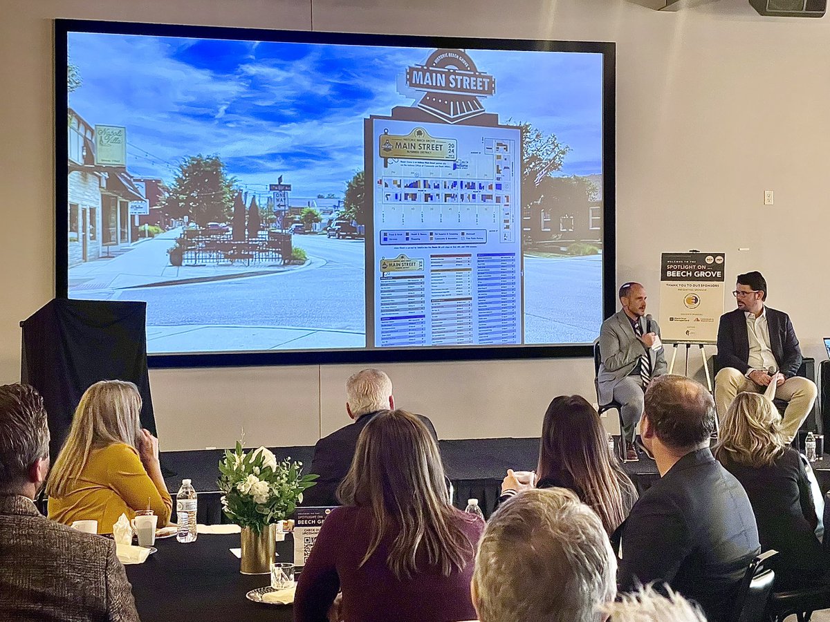 Mayor Coffman takes the stage for a conversation with Indy Chamber’s CEO &amp; President Matt Mindrum to share updates on Beech Grove's redevelopment, sustainability, and vision for the future.

#SpotlightOn | #BeechGrove