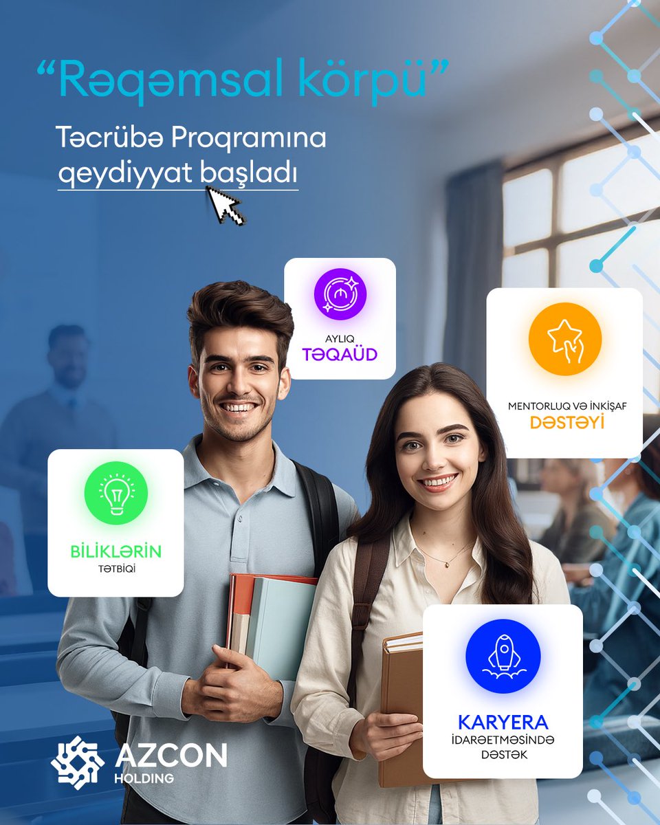 📢 AZCON Holding-ə daxil olan şirkətlərdə “#Rəqəmsal körpü” #Təcrübə və #Təqaüd Proqramı elan edilir.
 
➡️ Son müraciət tarixi: 30 noyabr 2025-ci il

Ətraflı: azcon.az/az/internship
 
#AZCON