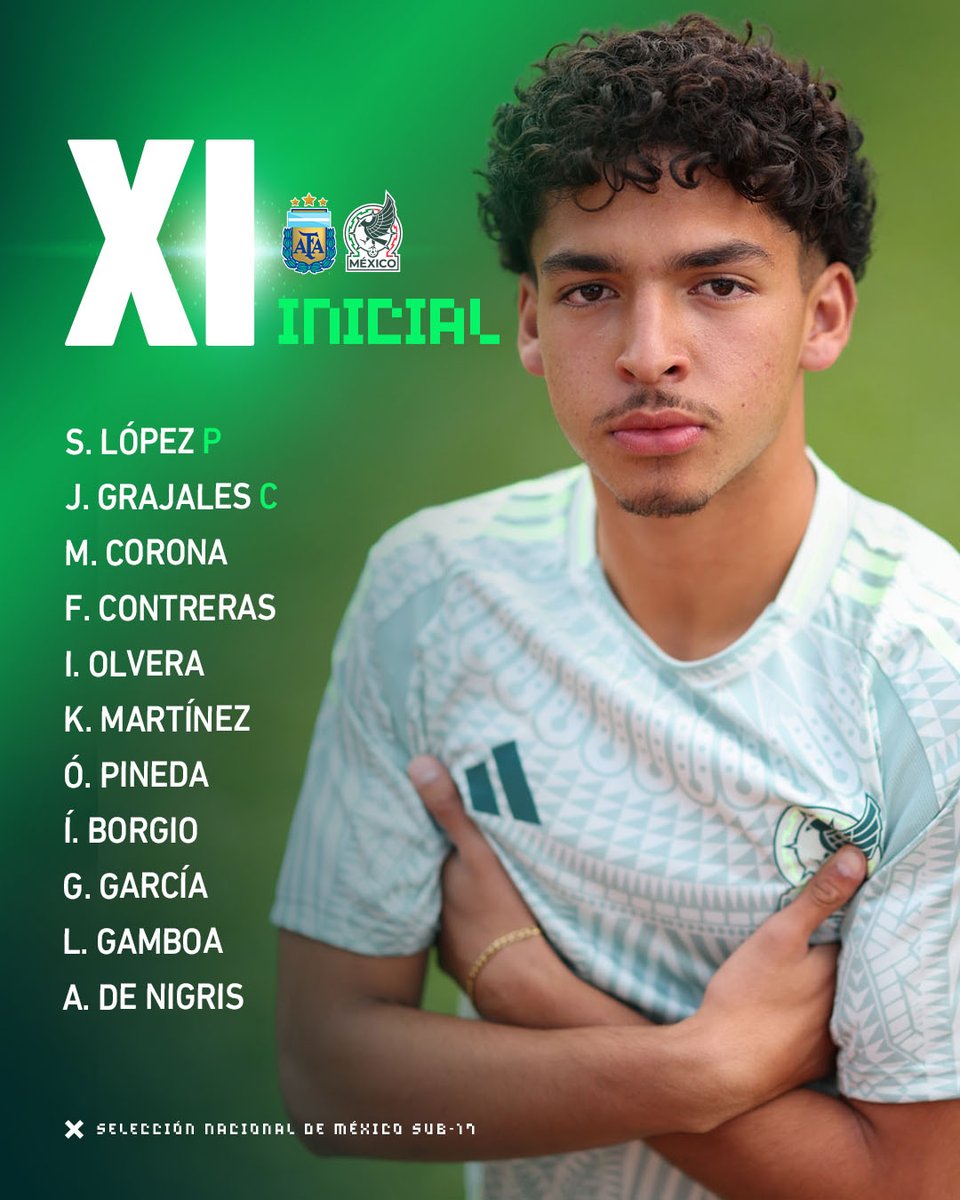 miseleccionsubs's tweet image. #Sub17 | ¡Los elegidos par buscar el pase a Octavos de Final! 🙌

Este es el XI que manda el profe Carlos Cariño para enfrentar a Argentina. ⚽

¡Vamos, #NuestrosChavos! 👏

#ProyectoSelecciones 🇲🇽