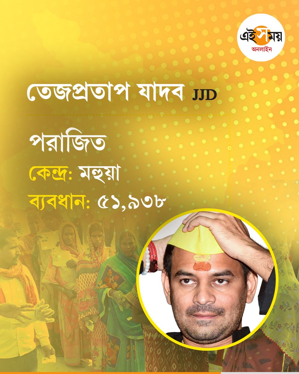 হেরে গেলেন তেজপ্রতাপ, থাকতে পারলেন না দ্বিতীয় স্থানেও

#TejPratapYadav #BiharElection2025News #biharelection2025 #BiharElectionResults #eisamayonline #EiSamay
