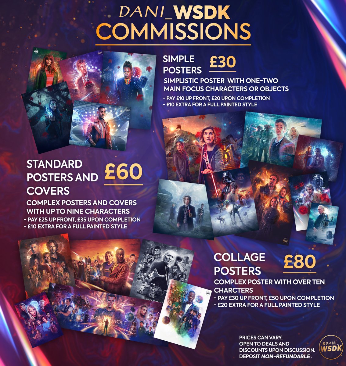 Dani_WSDK's tweet image. 🚨OPEN FOR COMMISSION!🚨

After taking a few months off, I am officially open for commissions again! 

if you’re interested in some professional level personalised artwork then send me a message and we can discuss! 

#DoctorWho #commissionsopen