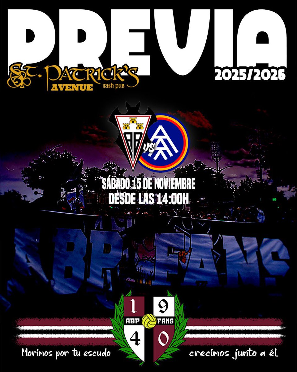 Estos partidos se empiezan a ganar en la previa 🦇🫵.
Desde las 14:00!!👇
📍St. Patrick’s Avenue.