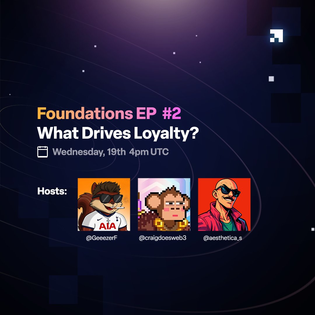 LaunchMyNFT's tweet image. In a space where trends change by the minute,
It’s not hype that holds projects up it’s loyalty.

The people who stay when the charts are red.
The teams that show up even when no one’s watching.

🗓 Wednesday, 4pm UTC
🎙 Foundations EP #2  What Drives Loyalty ?