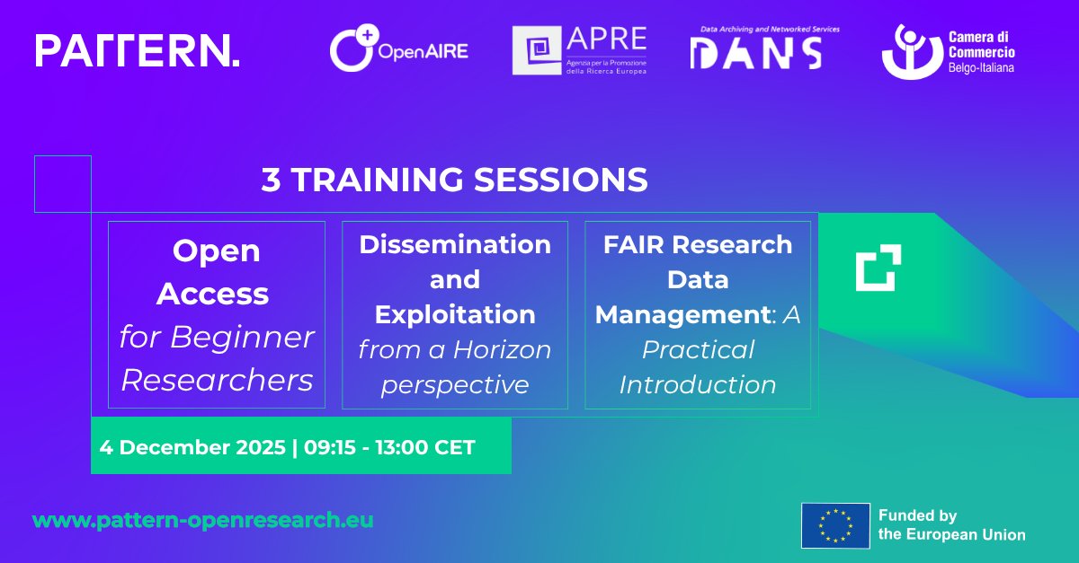 OpenAIRE_eu's tweet image. A BRAVE DEAL – Digital Transition Week: #OpenScience #TrainingDay 

When? Thursday, 4 December 2025

We are delighted to announce that the #OpenAIRE Training Team, together with APRE (Agenzia per la Promozione della Ricerca Europea) and DANS, will proudly participate in…
