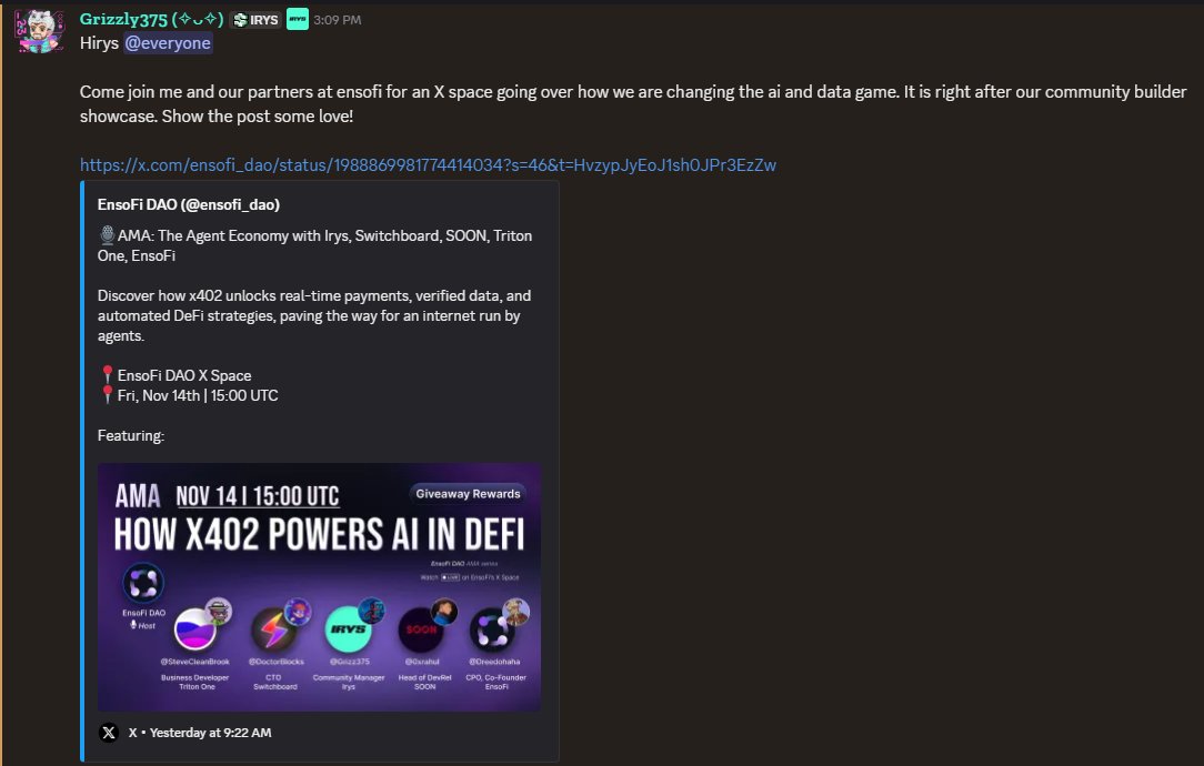 L1l_Cast's tweet photo. The call has been rescheduled to 16:00 UTC

We received an announcement that a call with Irys ecosystem projects would take place at the same time we had planned.

So we decided to move our call forward by an hour.

Thank you for your understanding🤍 https://t.co/d3GfU5bAXB