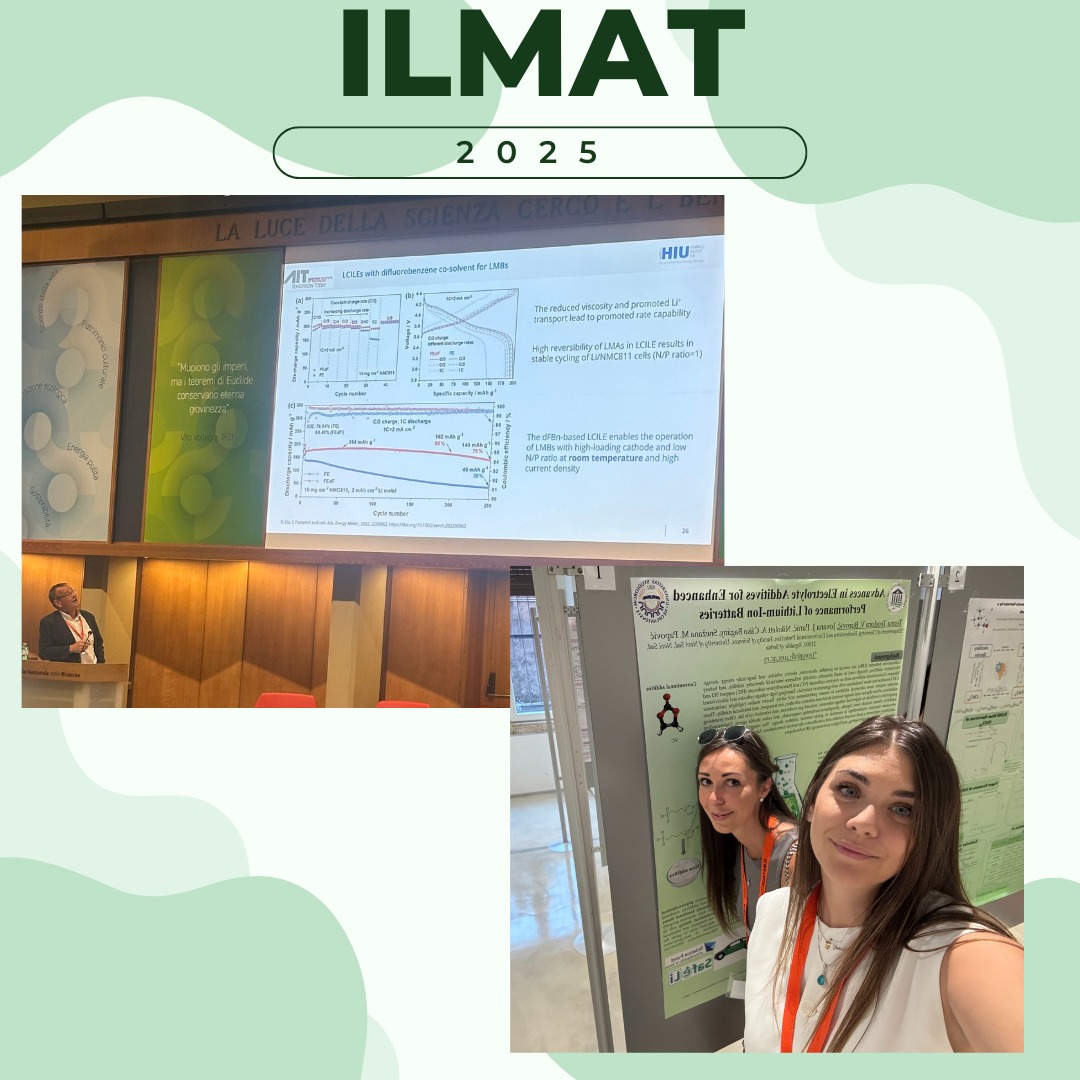 safeLi_project's tweet image. ✨📄Thrilled to share our participation at the 8th International Conference on Ionic Liquid-Based Materials (ILMAT 2025), where Teona Teodora Borović presented SafeLi project results.
#promis2023 #SafeLi #fondzanauku #pmfns #dhbzzs_ns #CNR Consiglio Nazionale delle Ricerche