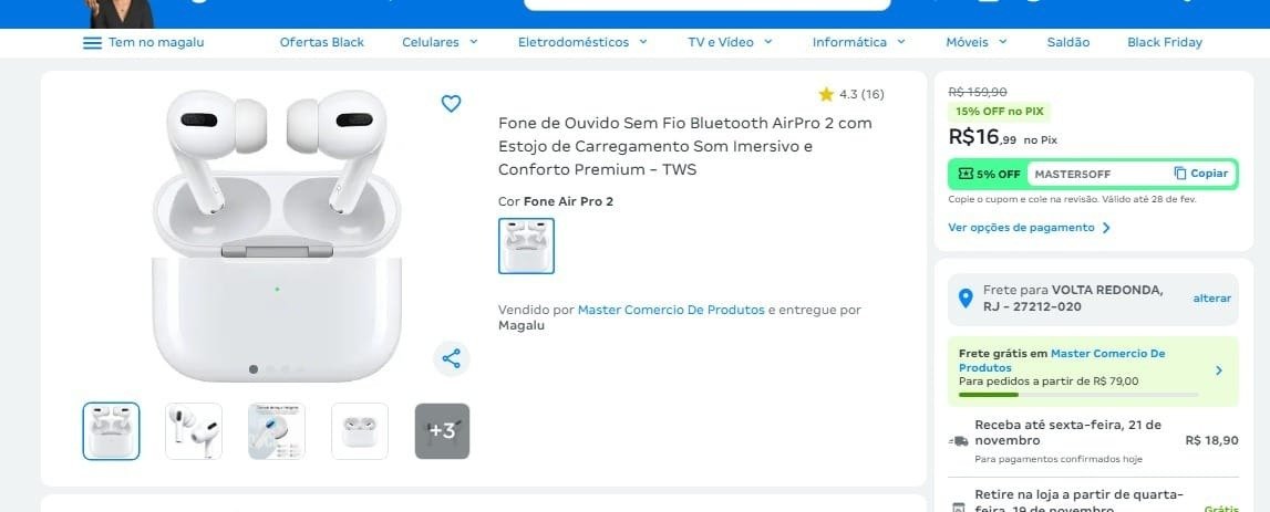 Promodahoraofc's tweet photo. BUGOOOOOOOOOOOOOOOU!!!
> LEMBRANDO QUE SE TRATA DE UM FONE "PREMIUM", AQUELE DA "CHINA" PADRÃO CLT

Fone de Ouvido Sem Fio Bluetooth AirPro 2 com Estojo de Carregamento Som Imersivo e Conforto Premium - TWS

🔥De R$ 159,90 Por R$ 16,99 🔥

���️Compre Aqui⬇️
https://t.co/R0wvbK0Rmm

#magalu #bug #promoções #promobug #bugado #airpro #Apple