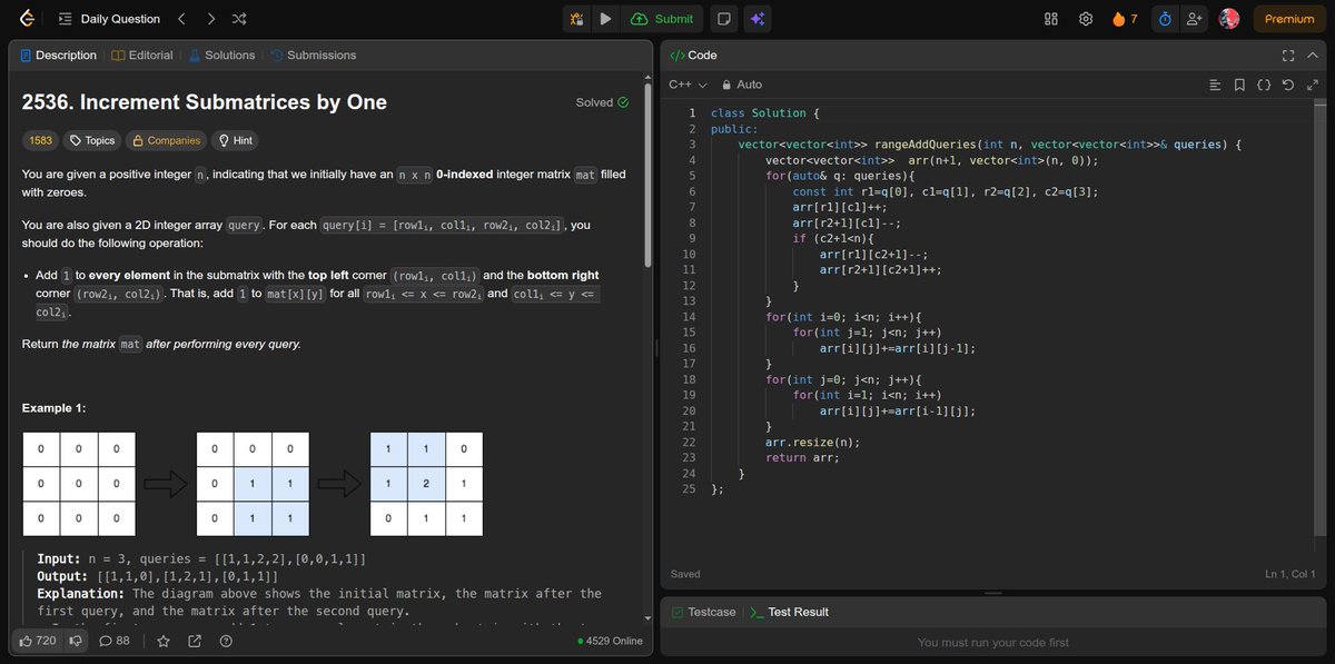 cuda_programmer's tweet image. Day 5 of GPU Programming 
-matrix transpose. 
-matrix prefix sum leetcode.
 #100DaysOfGPU #CUDA #GPUProgramming #ParallelComputing #AI #DeepLearning #100DaysOfCode #MachineLearning #NVIDIA #CodingJourney